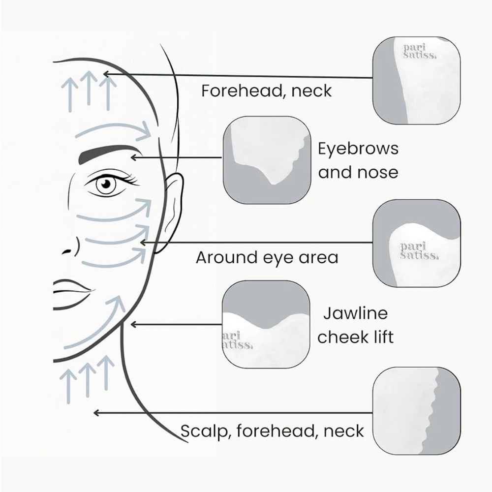 Pari Satiss White Jade Hand Carved Gua Sha Facial Tool - Picture 7 of 8